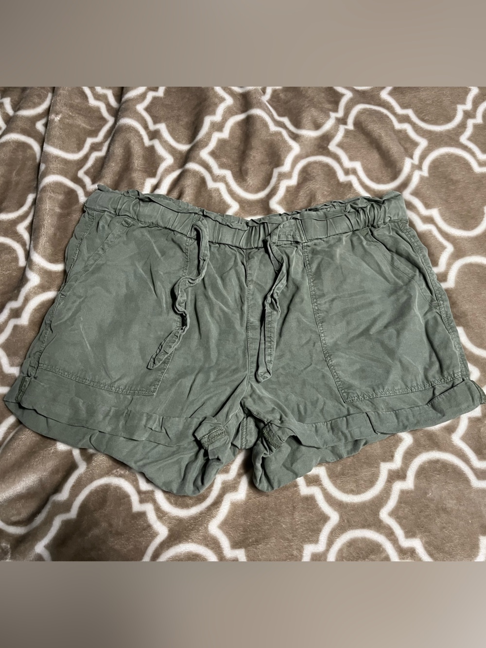 aerie Olive Green Drawstring Casual Athletic Shorts
